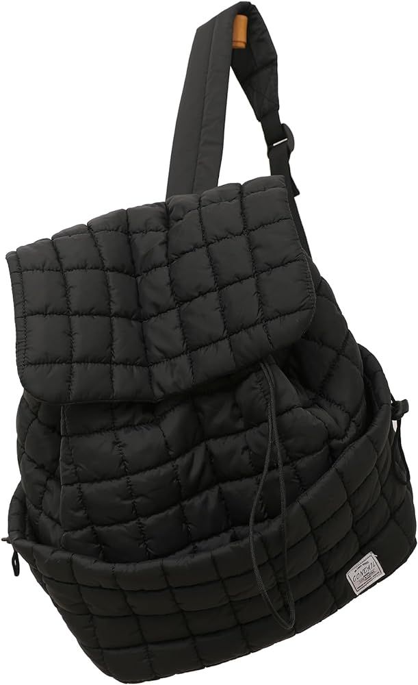 CONTAIL 18L 14 Inch Quilted Puffer Backpack,Top Flap Drawstring Backpack | Amazon (US)