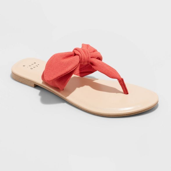 Women's Hannah Knotted Bow Flip Flop Sandals - A New Day™ | Target