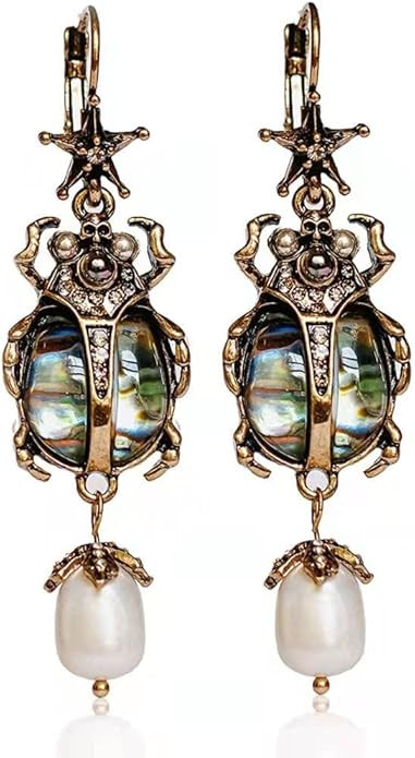 Vintage Beetle Bug Scarab Drop Dangle Earrings for Women,Unique Weird Victorian Jewelry Accessori... | Amazon (US)