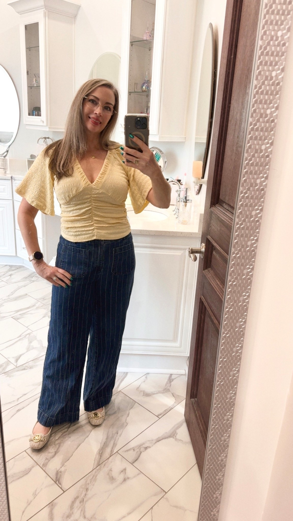 This spring, butter yellow is really trending and has become a favorite! I'm so happy I chose this top – it's not only quite flattering, but also super comfortable. I love how versatile it is, whether you're dressing it up or keeping it casual. I found the perfect fit in a petite small, which makes me feel great every time I wear it! 

#LTKSaleAlert #LTKPetite #LTKootd