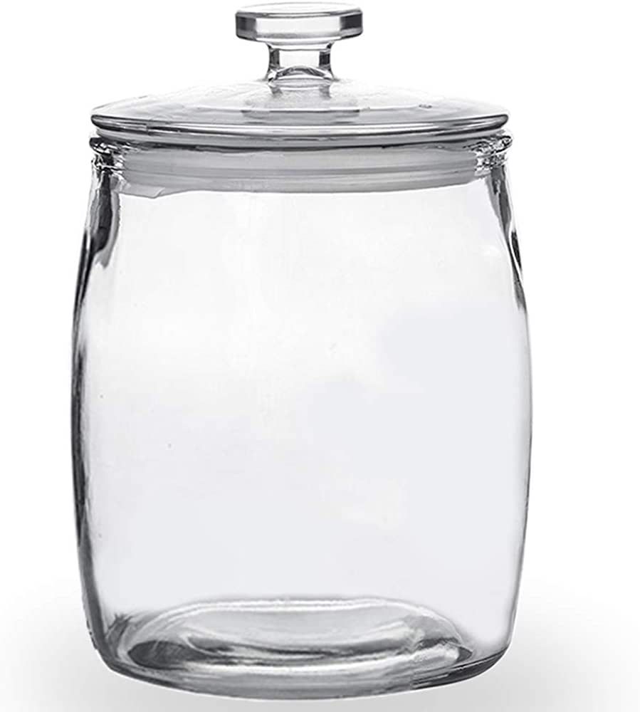 Folinstall Wide Mouth Apothecary Jar with Lid, 0.5 Gallon Glass Jar for Kitchen Storage and Laund... | Amazon (US)