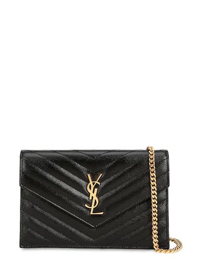 Saint Laurent - Petit sac en cuir matelassé monogram - Noir | Luisaviaroma | Luisaviaroma