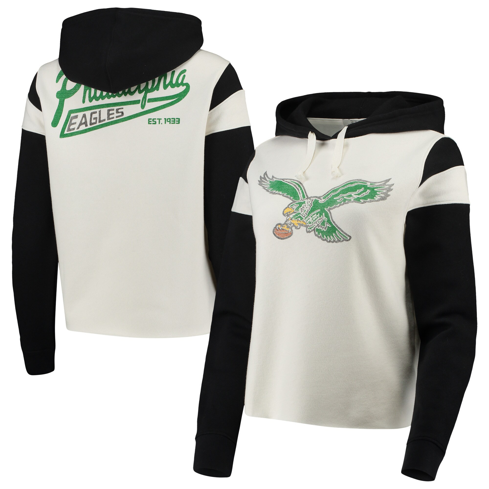 Philadelphia Eagles Junk Food Women's Cropped Fleece Pullover Hoodie - White | Fanatics.com
