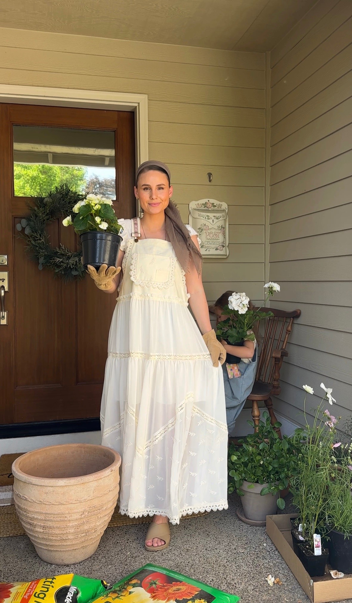 Spring outfit inspo - front porch refresh toddler gardening looks overall maxi dress

#LTKMothersDay #LTKootd #LTKKids