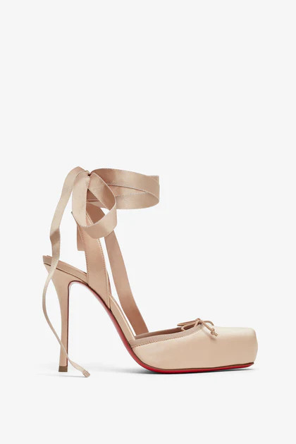 Cassia lace up 100 blush satin pumps | Shop Savannahs (US)