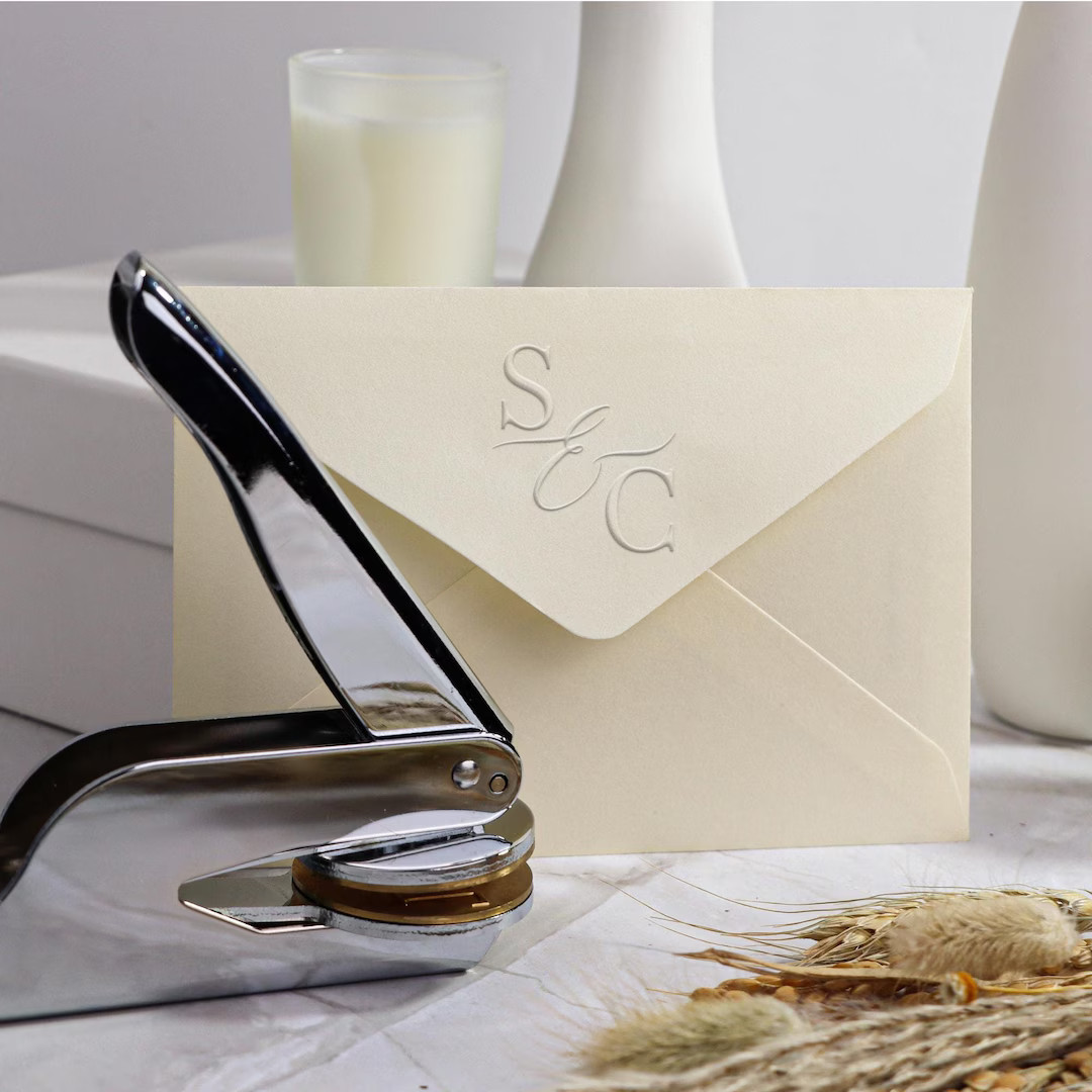 Monogram Embosser 48 Designs Custom Your Wedding Embosser Napkin Embosser Envelope and Invitation... | Etsy (US)