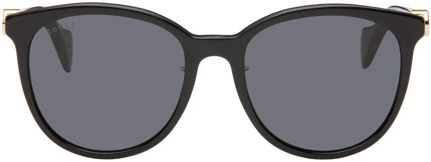 Gucci Black Thin Oversize Sunglasses | SSENSE