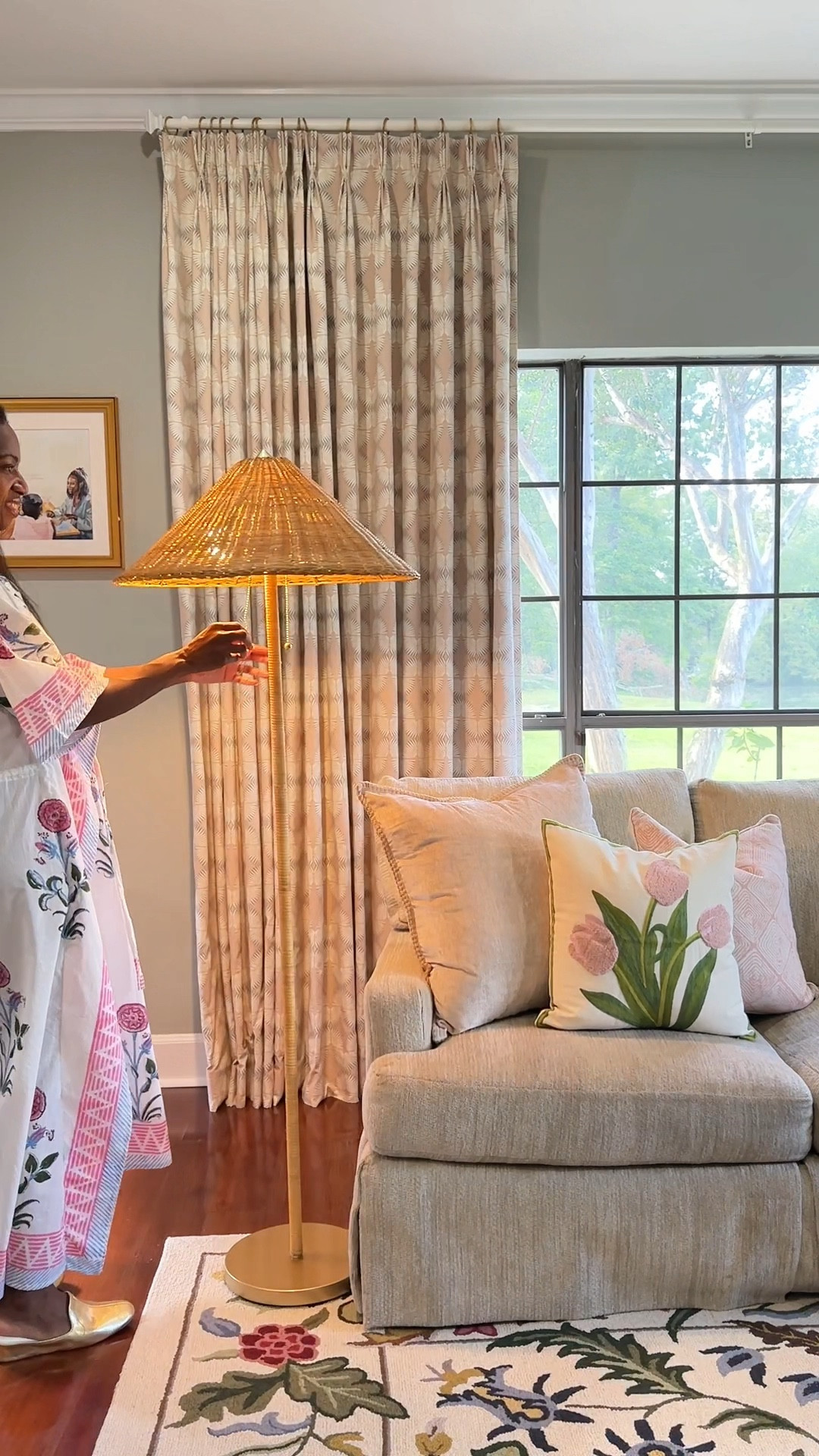 Homegoods find, floor lamp, rattan decor 

#LTKhome #LTKFind