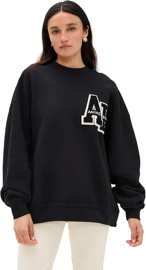 ANINE BING Women's Miles Oversized Sweatshirt Letterman | Amazon (US)