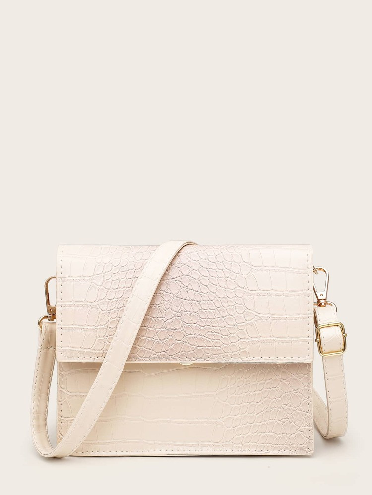 Croc Embossed Crossbody Bag | SHEIN