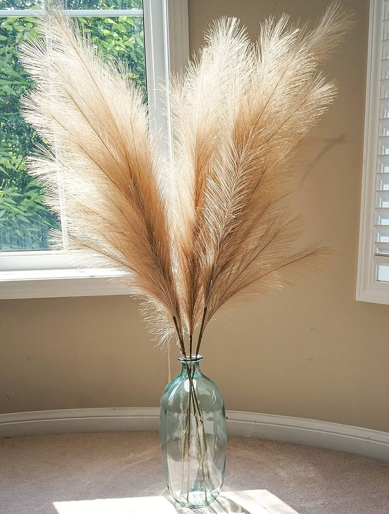 Boho Wish Faux Pampas Grass Decor Tall Set of 7 PCs -40 Inches Non-Shedding, Floor and Office Vas... | Amazon (US)