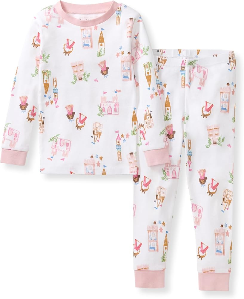 Burt's Bees Baby Girls' Pajamas, 2-Piece Long Sleeve Tee and Pants Organic Cotton PJ Set | Amazon (US)