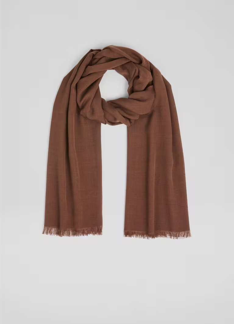 Sutton Brown Chocolate Plain Modal Shawl | L.K. Bennett (UK)