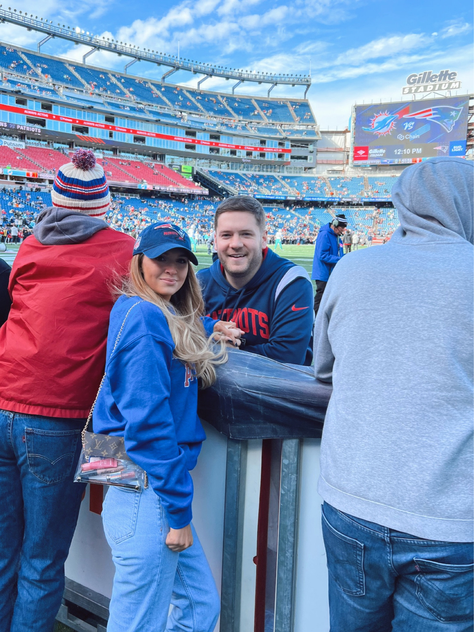 Last home game of the season ❤️💙 NFL game day outfit - linked my jeans and sneakers, clear bag is from South Boutique

#LTKSeasonal #LTKitbag #LTKstyletip
