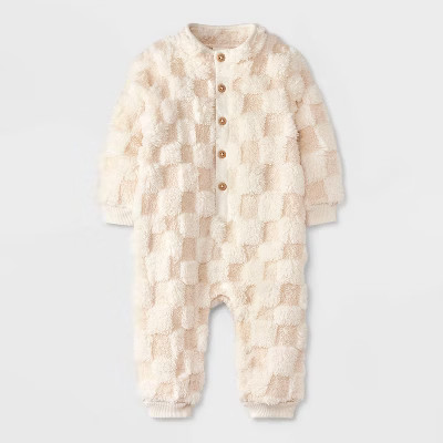 Baby Shearling Romper - Cat & Jack™ Cream 6-9M | Target