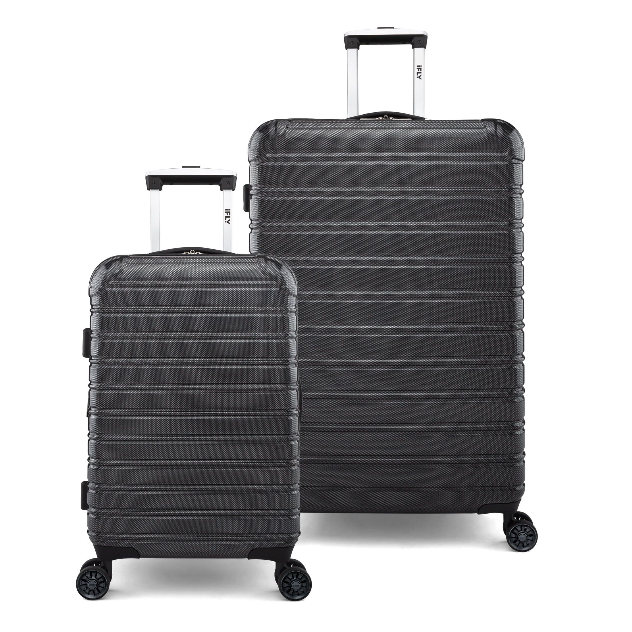 iFLY Hardside Luggage Fibertech 2 Piece Set, 20-inch Carry-on and 28-inch Checked Luggage, Black ... | Walmart (US)