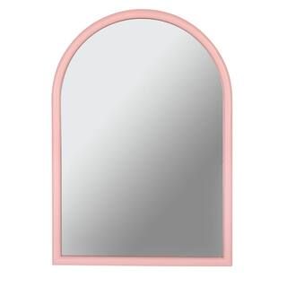 Medium Arched Wood Framed Cherry Blossom Pink Mirror (19 in. W x 27 in. H) | The Home Depot