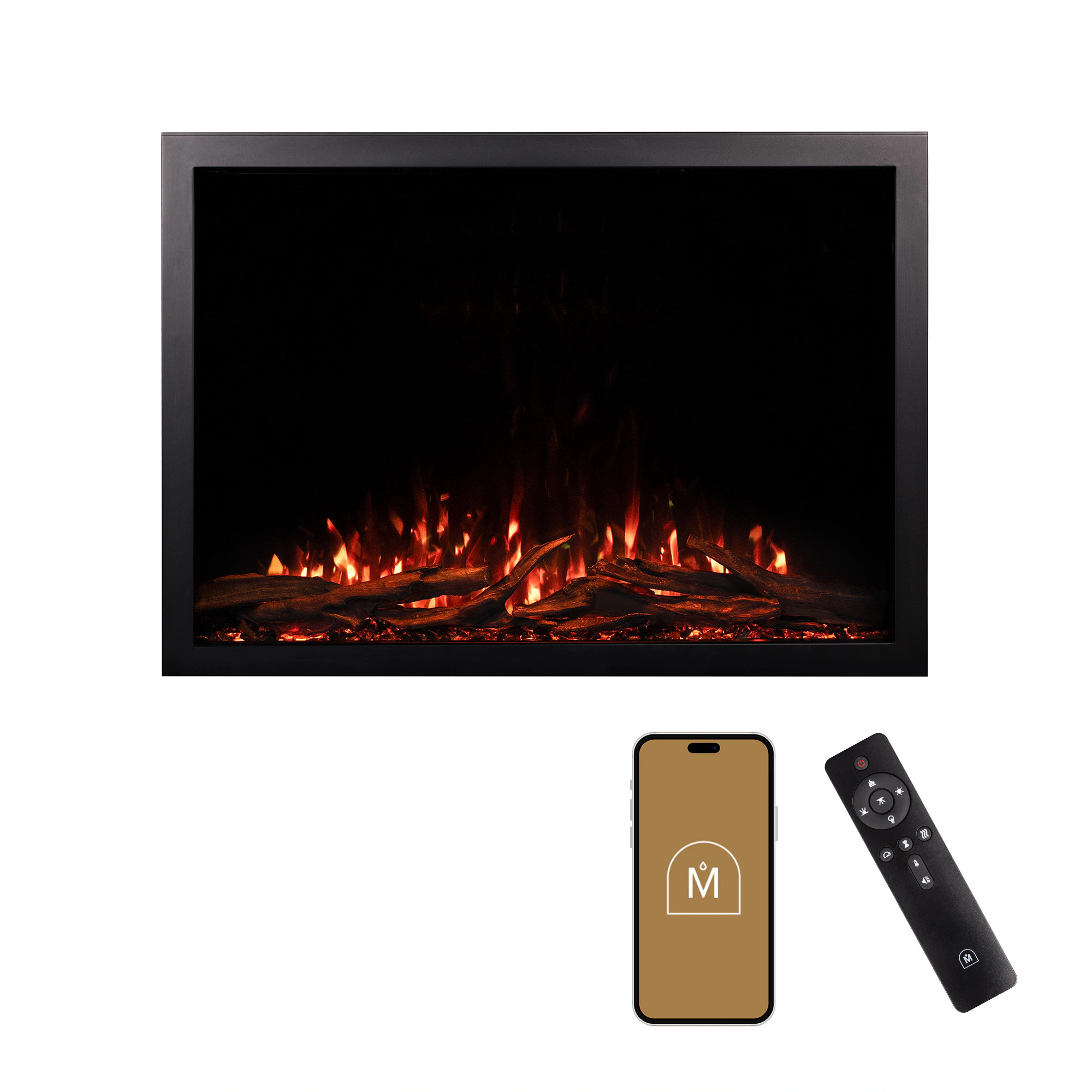 Modern Ember 45.5 Highmark Traditional Smart Wi-Fi Enabled Electric Fireplace Insert one_size in Black | ME-HM44-TRAD | Lowe's
