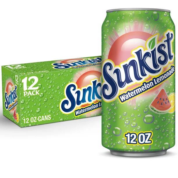 Sunkist Watermelon Lemonade Soda, 12 fl oz cans, 12 pack | Walmart (US)