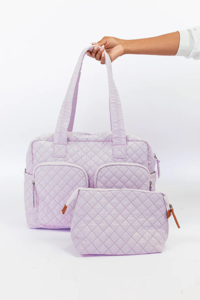 Lilac Weekender + Pouch Set | Pink Lily