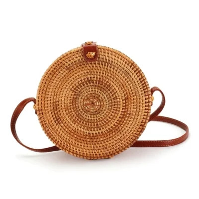 Bolsa de Palha Rattan Isla Galerias Redonda Fecho de Pressão Cor Natural | Dafiti (BR)
