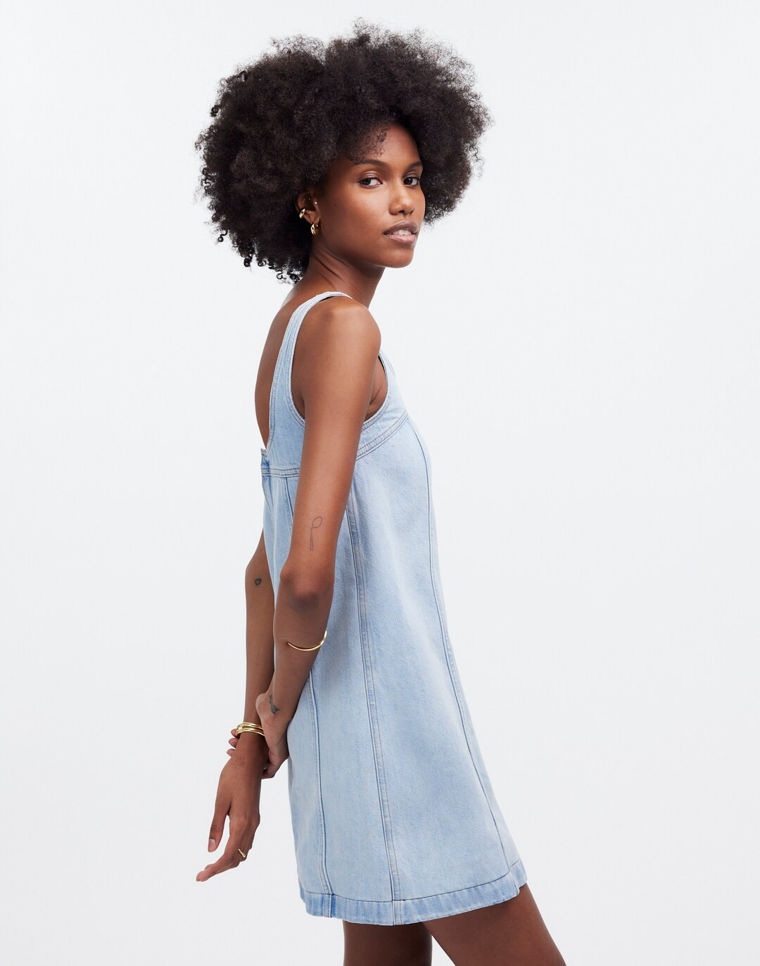 Denim A-Line Sleeveless Mini Dress in Fitzgerald Wash | Madewell