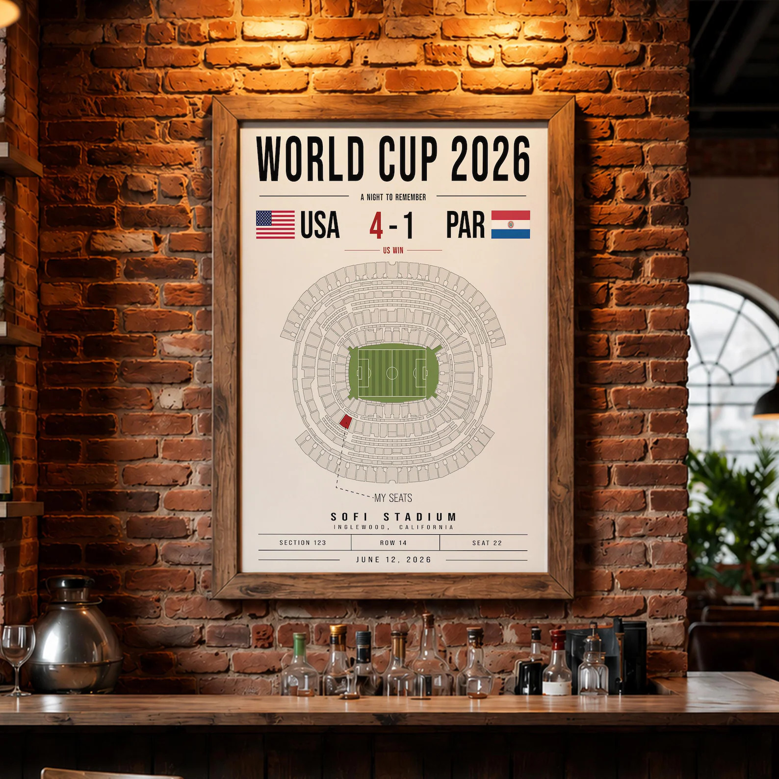 Custom 2026 World Cup Soccer Stadium Seat Map Print, Personalized Game Day Memory Poster | Etsy (Global)