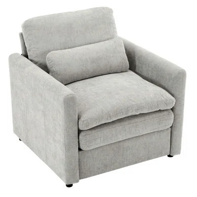 31.9 Cozy Chenille Upholstered Armchair with Double Cushion and Ergonomic Design for Ultimate Comfort in Living Rooms | Wayfair North America