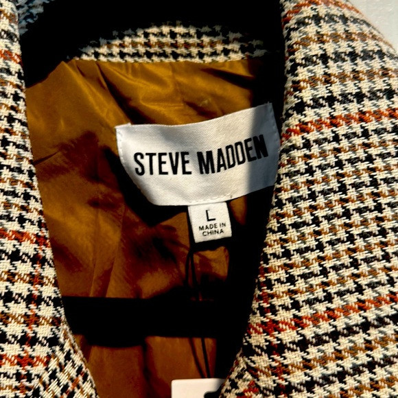 Steve Madden double breasted brown plaid blazer NWT | Poshmark