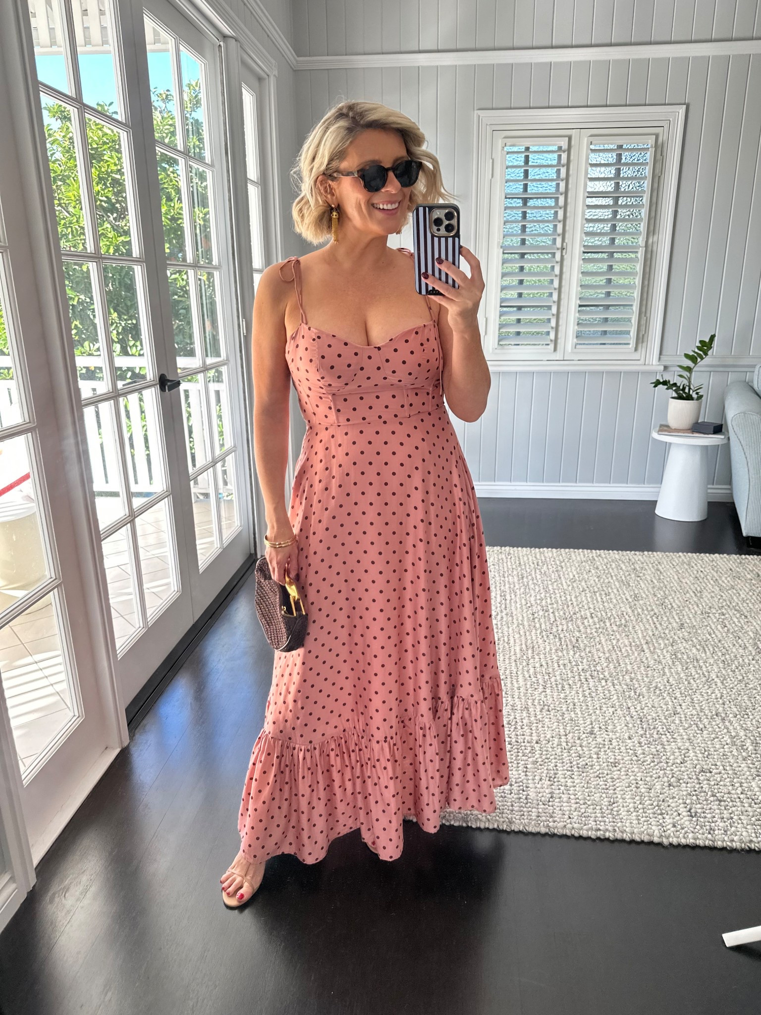 A perfect polka dot dress in dusty link for today’s brunch in the sunshine. This would be a beautiful option for a wedding guest dress  

Dress: large 

#LTKpetite #LTKwedding #LTKaustralia