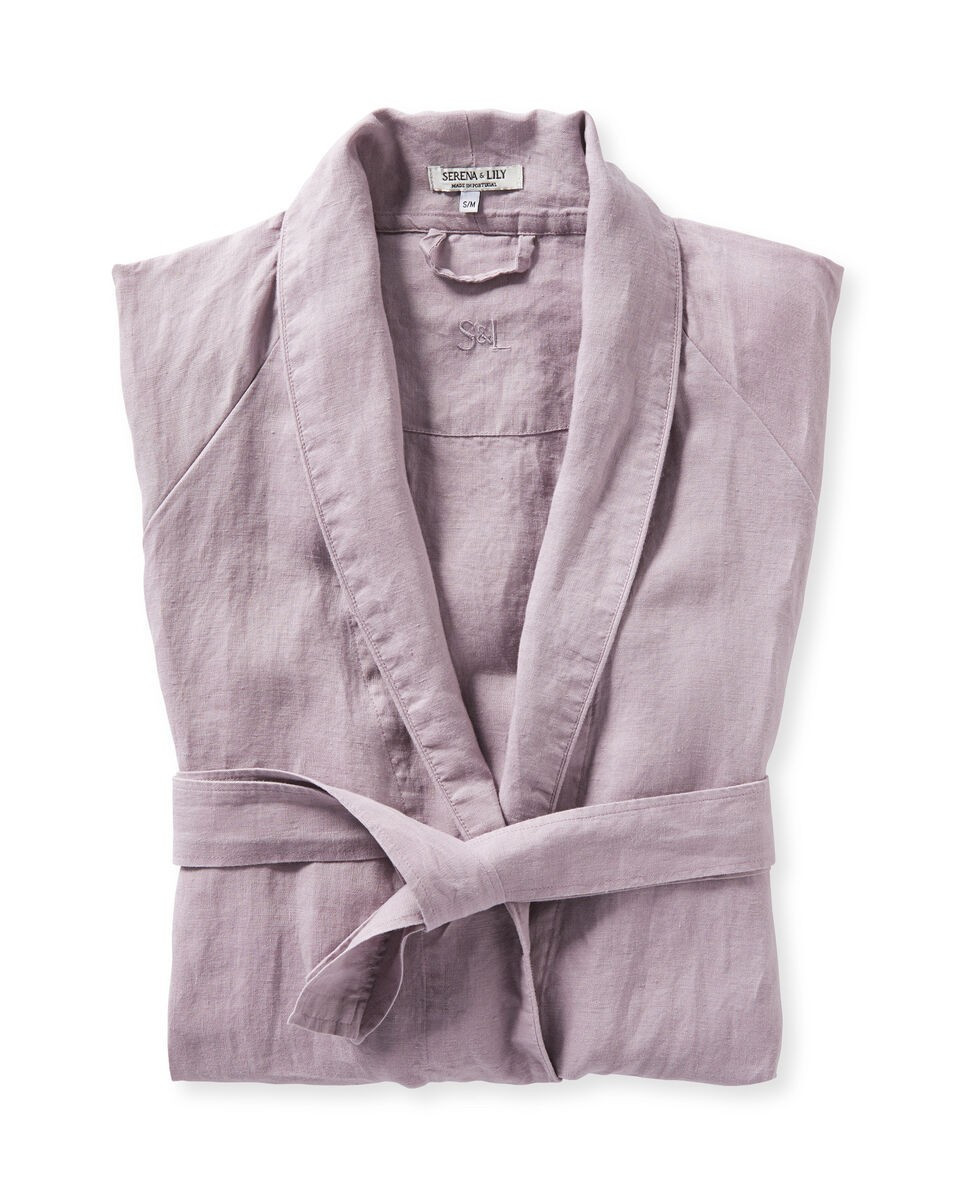 Positano Linen Robe - Lavender | Serena and Lily
