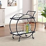 FirsTime & Co. Black Mirrored Odessa Bar Cart, American Designed, 28 x 14 x 32 inches (70242) | Amazon (US)
