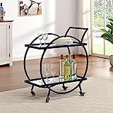 FirsTime & Co. Silver and Gray Odessa Bar Cart, American Designed, 28 inches, Black & Mirror (70242) | Amazon (US)