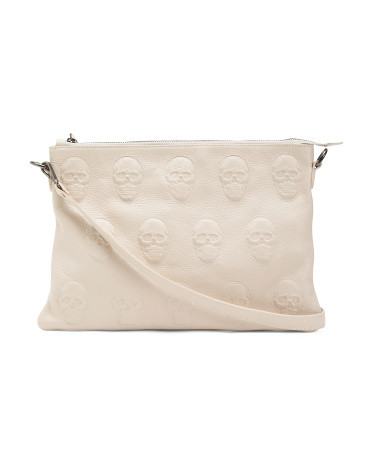 Made In Italy Leather Multi Skull Crossbody With Hardware | TJ Maxx