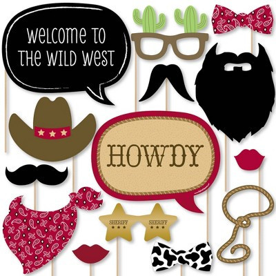 Big Dot of Happiness Little Cowboy - Western Photo Booth Props Kit - 20 Count | Target