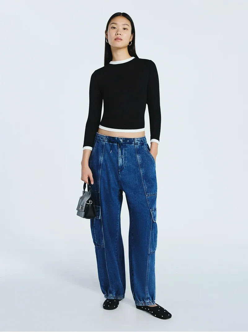 Scoop Women’s and Women's Plus Cotton Utility Jogger Pants, Sizes XS-4X | Walmart (US)