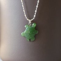 Genuine Jade Turtle Pendant Necklace, Natural Charm, Carved Turtle, Gift For Girlfriend, Mom, Grandma, Good Luck | Etsy (US)