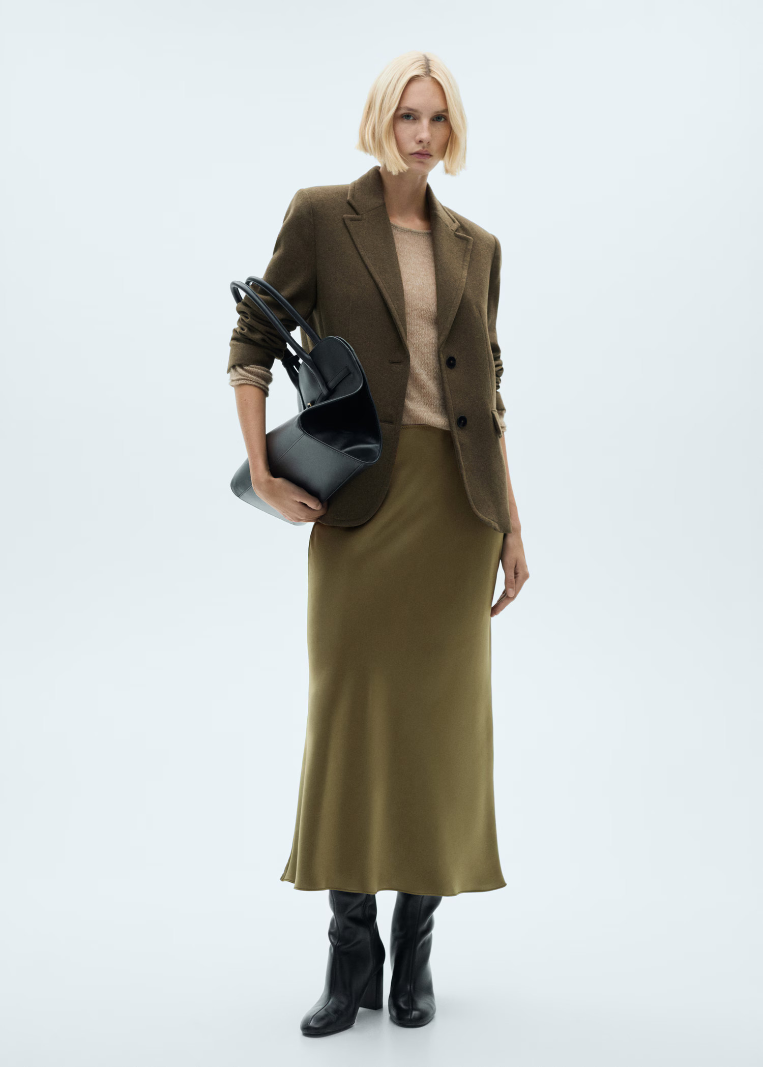 Satin long skirt | MANGO (US)