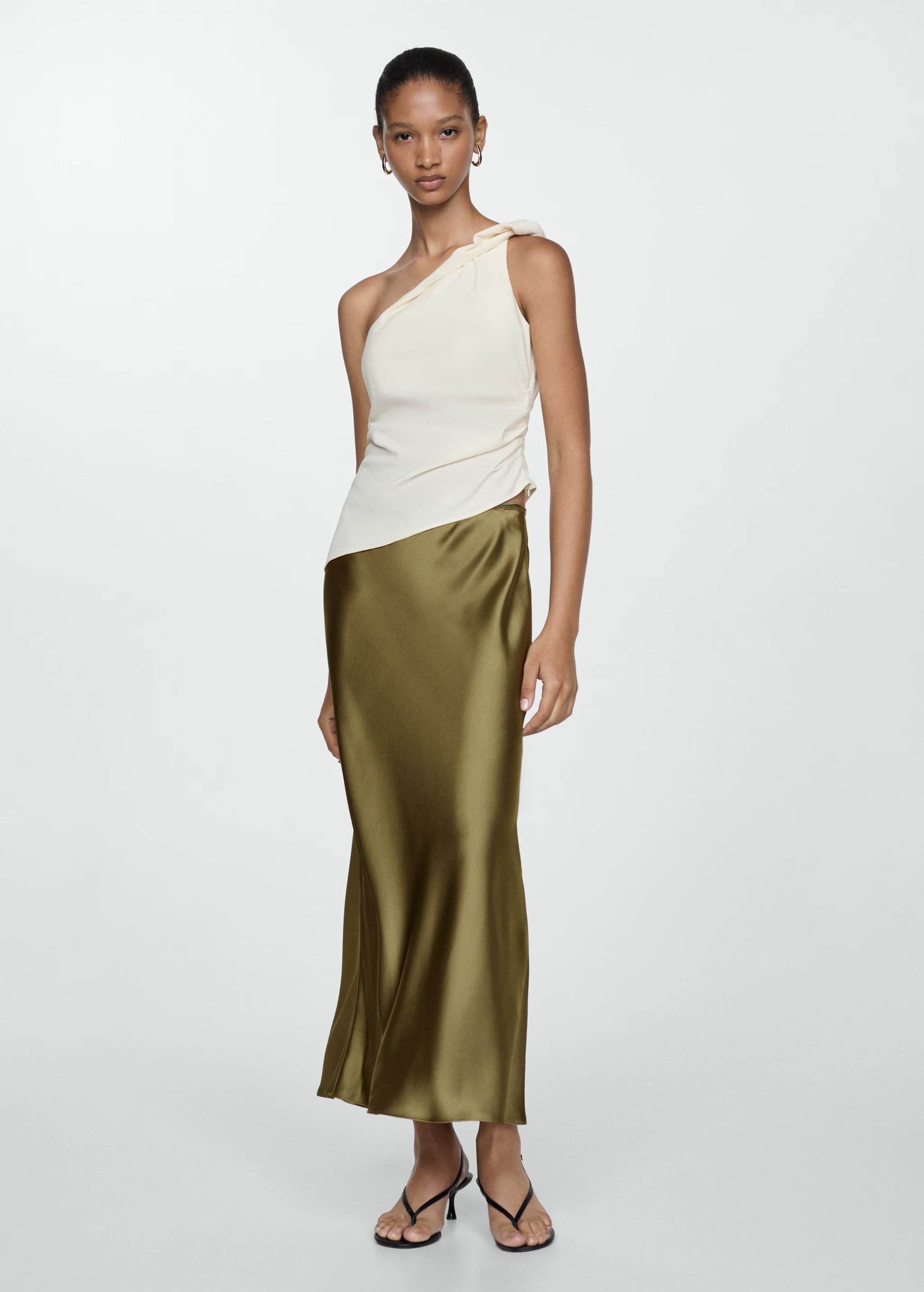 Satin long skirt | MANGO (US)