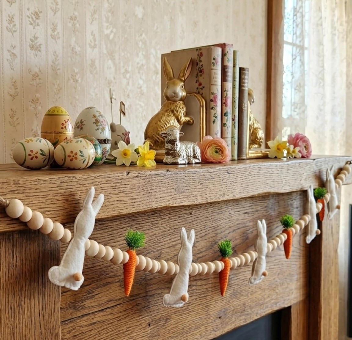 Obsessed with this Easter garland find 🐰🥕✨
The cutest mix of neutral bunnies + carrots that gives the perfect cozy spring vibe without being over the top. Draped it on the mantel and instantly elevated the whole space 🤍

Affordable, festive, and such a fun little statement piece—linking this one + more Easter decor favorites! 🌷💫

#LTKHome #LTKSeasonal #EasterDecor #SpringDecor #AmazonFinds #CozyHome #NeutralDecor #MantelStyling #LTKFinds