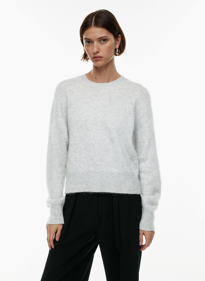 Aritzia Babaton Women's Sensory Sweater in Heather Chrome | 2XS | Wool/Cashmere | Aritzia