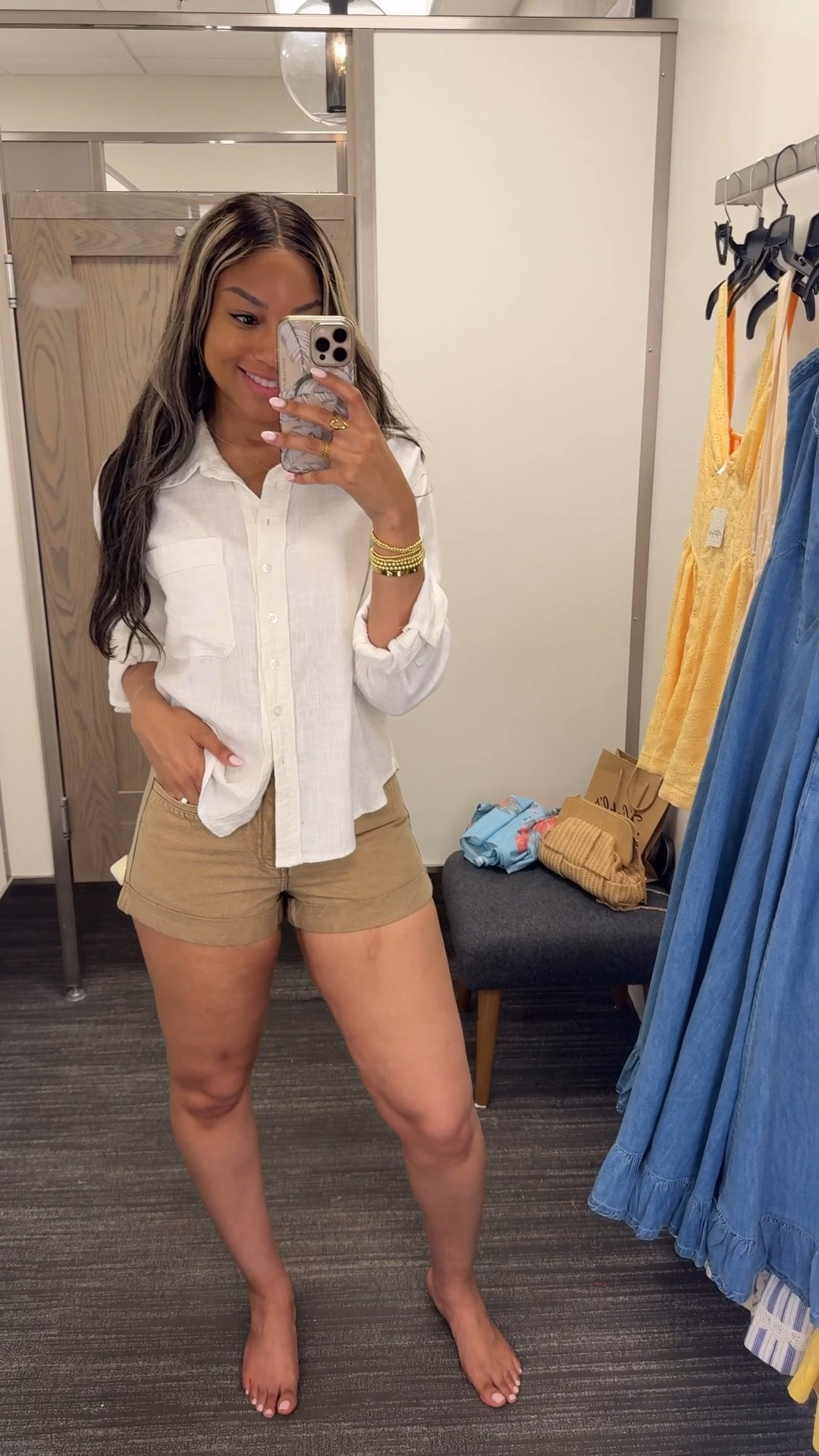 Casual Spring Summer outfit idea 🤍 size XS Free People Everyday Linen Shirt, size 2 Free People Sakura Cuffed Chino Shorts (25% OFF Nordstrom Spring Savings Event) 😍

Nordstrom finds free people linen spring outfit summer khaki shorts lightweight white button up chill classic basic 

#LTKSaleAlert