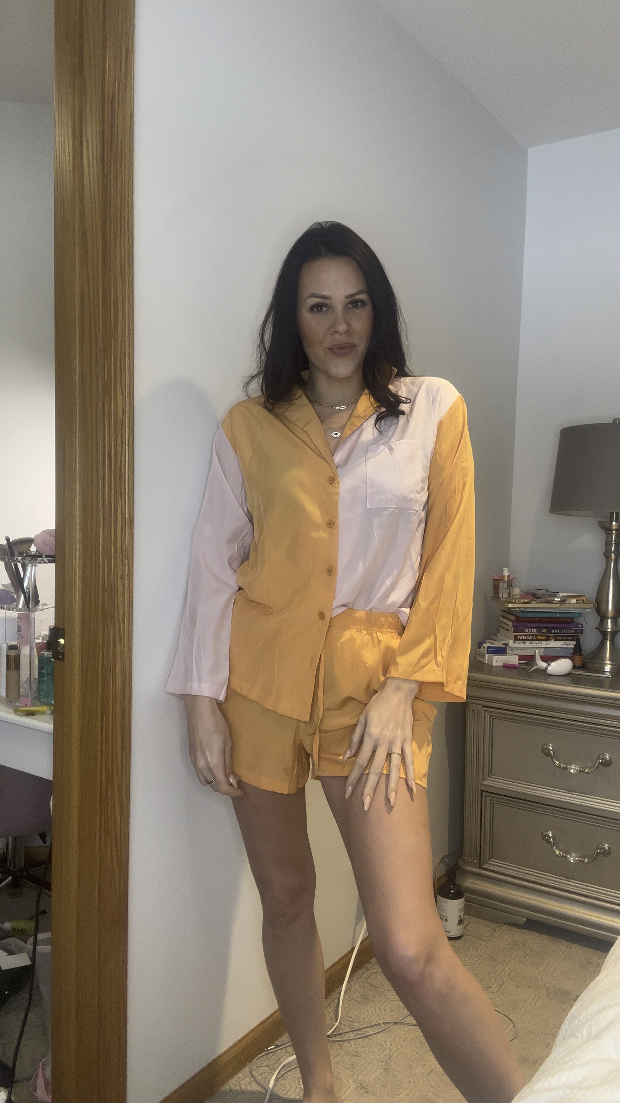 Ekouaer Women Pajamas Set Oversized Notch Neck Loungewear Button Down Shirt and Shorts Casual Pjs Set with Pockets

#pink #pinkandorange #ekouaer

#LTKsalealert #LTKVideo #LTKfindsunder100