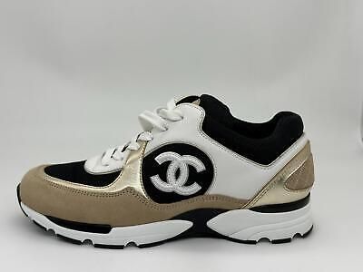 CHANEL 23C Leather Suede CC Sport Runner Lace Up Sneakers Kicks Shoes Trainers  | eBay | eBay US