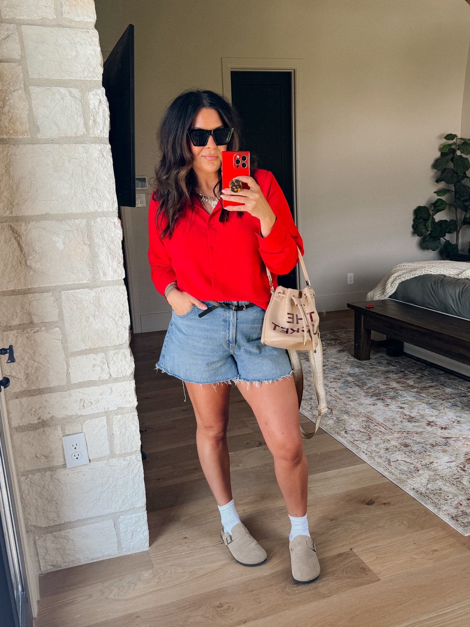 Sometimes it’s all about the accessories!
But this button up chiffon shirt is a closet staple! Comes in a ton of colors. Wearing an XXL for a loose fit. 
Shorts: are super big on me, like 2 sizes too big, but I love the way they look


#LTKMidsize #LTKFindsUnder50 #LTKFindsUnder100