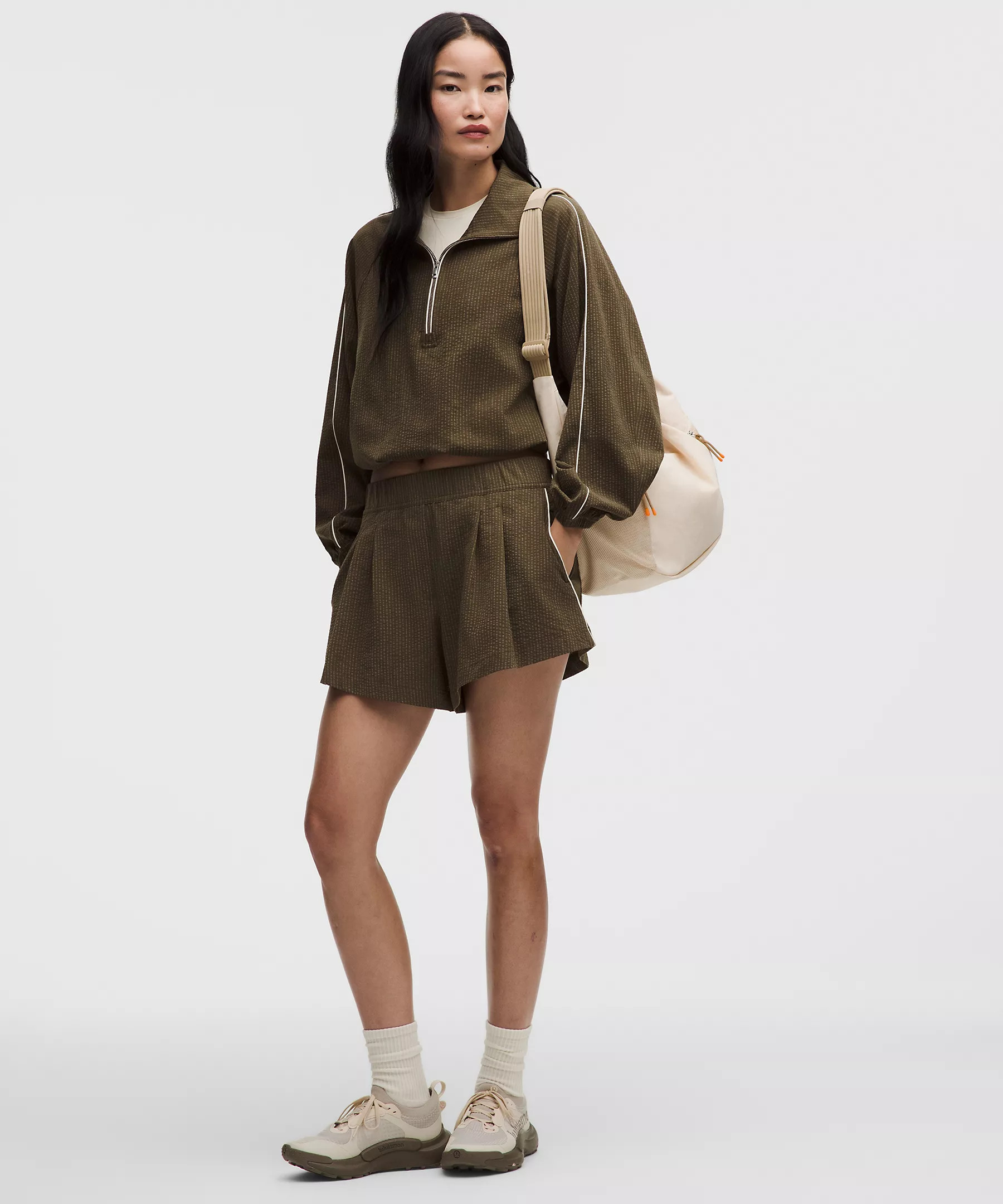 Seersucker WovenAir High-Rise Pleated Short 3.5" | Lululemon (US)