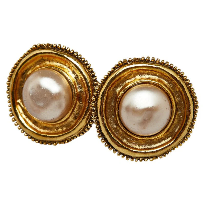 Chanel Pearl Earrings Gold Plated Clip-on | Shop Simon