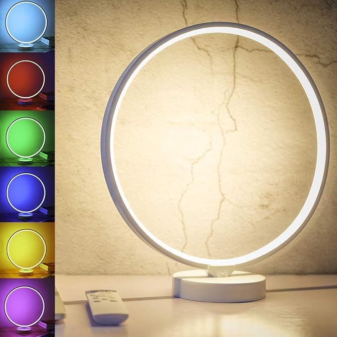 SUNY 7 Colors Dimmable Bedroom Nightstand Lamps, 6 Lighting Effect Modes LED Bedside Lamp Warm Li... | Amazon (US)