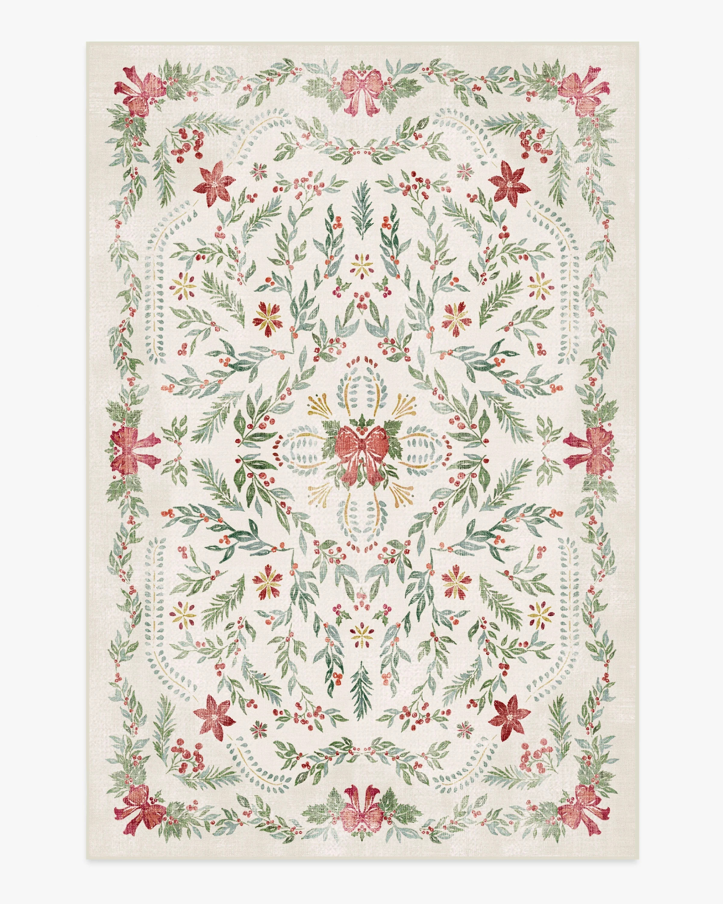 Deck the Halls Cream Multicolor Rug | Ruggable