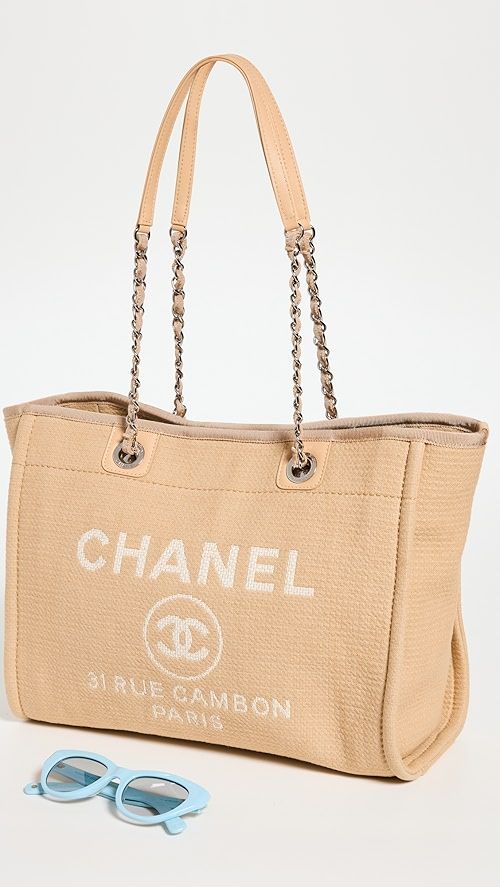 What Goes Around Comes Around Chanel Beige Canvas Deauville Small Tote | SHOPBOP | Shopbop